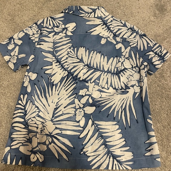 Polo Ralph Lauren Hawaiian Shirt Boys Size 5 blue white like new - Picture 4 of 4